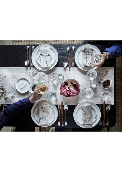 Vararv Servis Örtüsü Natürel Koyu Gri 35 x 150 cm