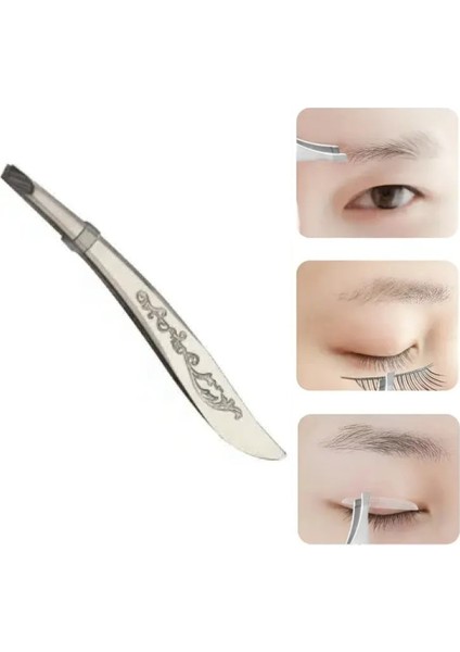 Kavisli Eğik Uçlu Çelik Akustik Tüy ve Kıl Alma Cımbızı