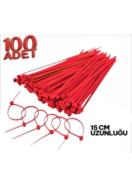 Kırmızı Cırt Kelepçe 3.6X150