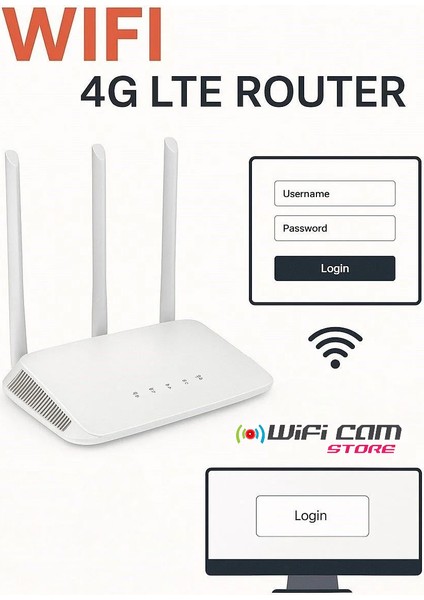 Sim Kartlı 3 Antenli Router Modem (Imeiler Kayıtlıdır)