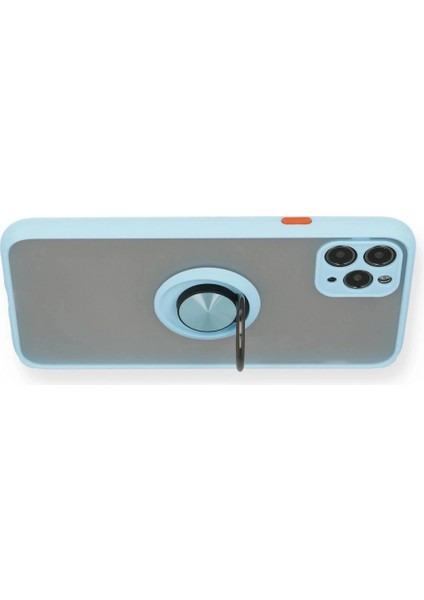 iPhone 11 Pro Max Kılıf Montreal Yüzüklü Silikon Kapak - Buz Mavi modelleri