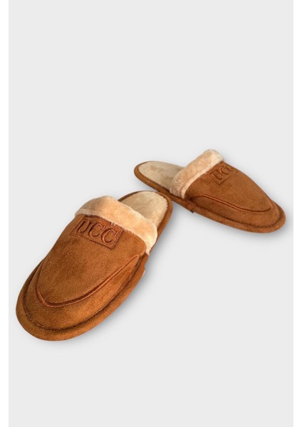 Içi Peluş Kaydırmaz Taban Bohça Unisex Ev Terliği Taba modelleri