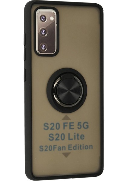 Samsung Galaxy S20 FE Kılıf Montreal Yüzüklü Silikon Kapak - Siyah fiyatları