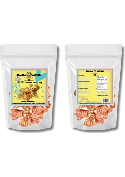 %100 Doğal Dana Gırtlak Parçaları Köpek Ödül Maması 250G | Katkısız, Tahılsız, Yüksek Proteinli Doğal Çiğneme Atıştırmalığı | Tüm Irklar Için Sağlıklı Ödül Maması