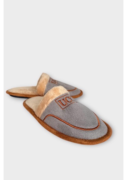 Içi Peluş Kaydırmaz Taban Bohça Unisex Ev Terliği Gri fiyatları