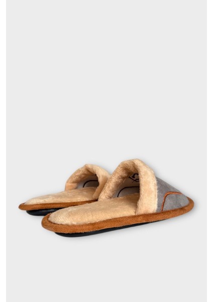 Içi Peluş Kaydırmaz Taban Bohça Unisex Ev Terliği Gri fırsatları