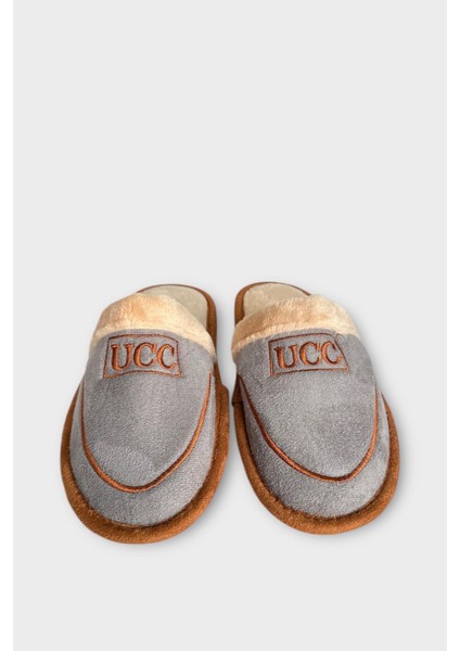 Içi Peluş Kaydırmaz Taban Bohça Unisex Ev Terliği Gri indirimleri