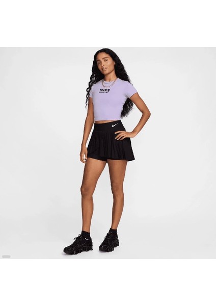 Sportswear Gel Cropped Short-Sleeve Lila Kadın T-Shirt fırsatları