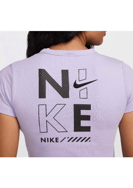 Sportswear Gel Cropped Short-Sleeve Lila Kadın T-Shirt indirimleri