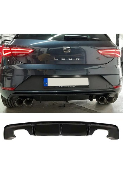 Seat Leon Mk3.5 Custom Difüzör Parlaksiyah Sağ Sol Çift 2017-2020 Arka-Difizör-Bodykit-Ek-Karlık