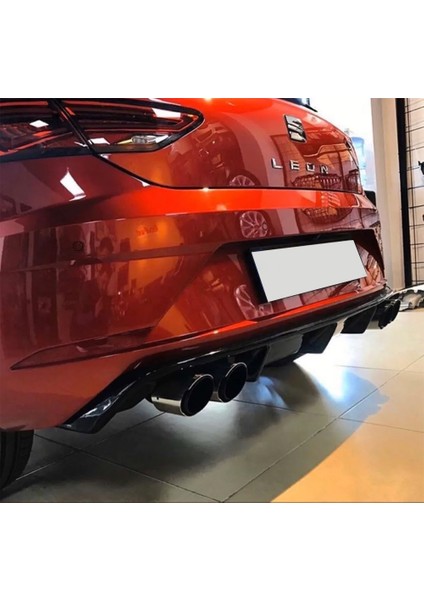 Seat Leon Mk3.5 Custom Difüzör Parlaksiyah Sağ Sol Çift 2017-2020 Arka-Difizör-Bodykit-Ek-Karlık fiyatları