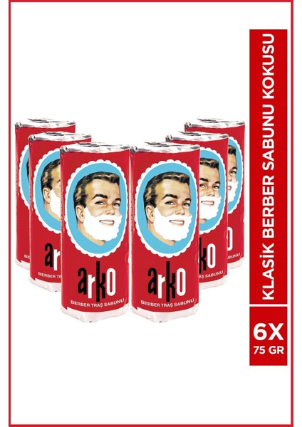 Pratik ve Ferahlatıcı Traş Sabunu Seti 6×75 Gr, Kolay ve Konforlu Kullanım Sağlar.