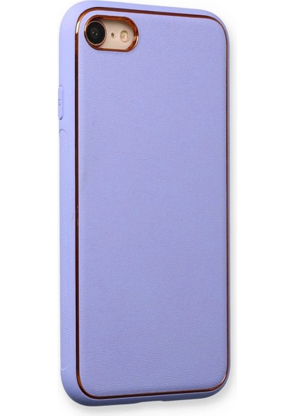 iPhone 7 Kılıf Coco Deri Silikon Kapak - Açık Lila fiyatları