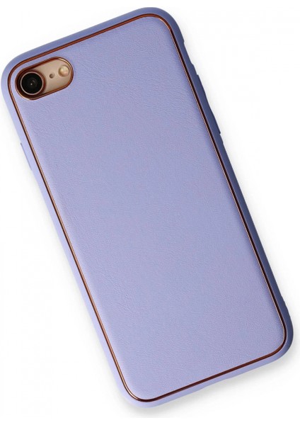 iPhone 7 Kılıf Coco Deri Silikon Kapak - Açık Lila modelleri