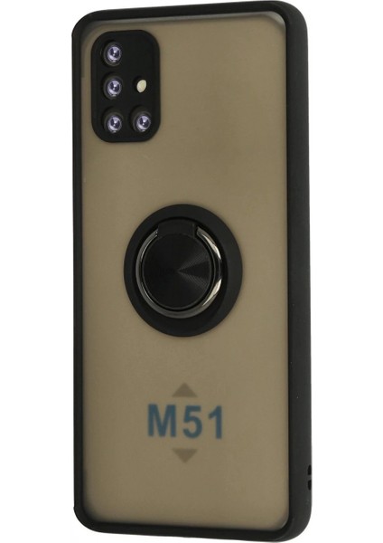 Samsung Galaxy M51 Kılıf Montreal Yüzüklü Silikon Kapak - Siyah fiyatları