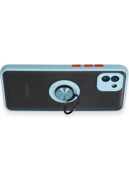 Samsung Galaxy A03 Kılıf Montreal Yüzüklü Silikon Kapak - Buz Mavi fırsatları