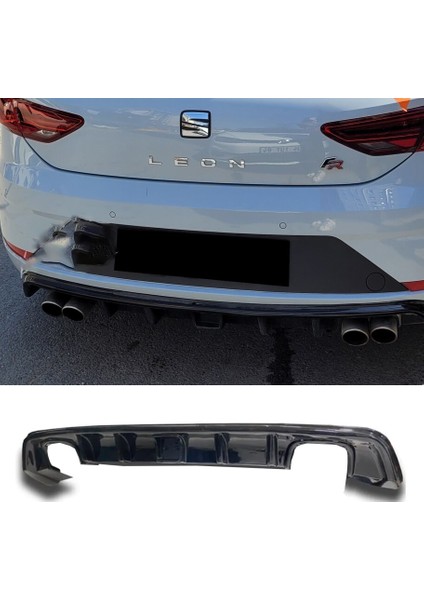 Seat Leon Mk3 Fr Çakarlı Difüzör Parlak Siyah Plastik Sağ Sol Çift 2012-2016 Arka-Difizör-Bodykit-Ek