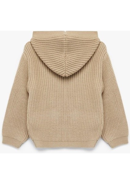 Erkek Bebek Uzun Kollu Düğmeli Cep Detaylı Kapüşonlu Triko Hırka (Aw 25) fiyatları