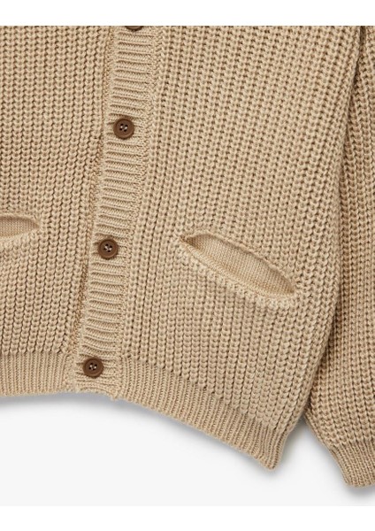 Erkek Bebek Uzun Kollu Düğmeli Cep Detaylı Kapüşonlu Triko Hırka (Aw 25) modelleri