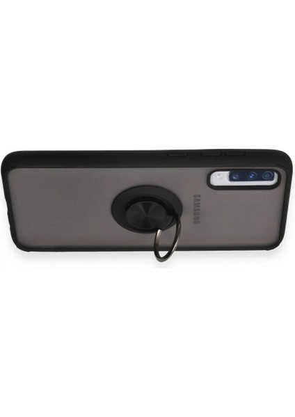 Samsung Galaxy A70 Kılıf Montreal Yüzüklü Silikon Kapak - Siyah fırsatları