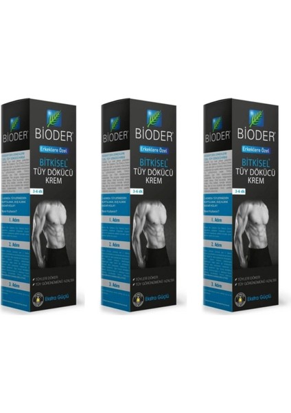 Erkekler Için Tüy Dökücü Krem, 100 Ml, 3'lü Set, Kolay Kullanım