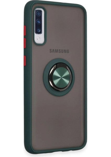 Samsung Galaxy A70 Kılıf Montreal Yüzüklü Silikon Kapak - Yeşil fiyatları