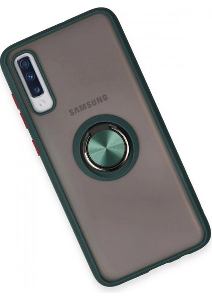 Samsung Galaxy A70 Kılıf Montreal Yüzüklü Silikon Kapak - Yeşil modelleri