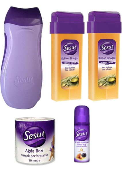 Ağda Makinesi Seti, 2'li Kartuş, Bezi ve Temizleme Yağı ile 100ML ve 150ML