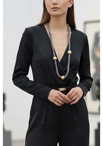 Pınkmark Kadın Gold Top Detaylı Gri 65CM Uzunluk Kolye PMKLY25509 fırsatları