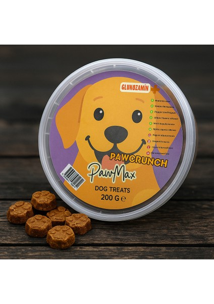 Pawcrunch 200 g Doğal Glukozamin Destekli Köpek Ödülü | Glutensiz Sebzeli Sığır Etli Atıştırmalık
