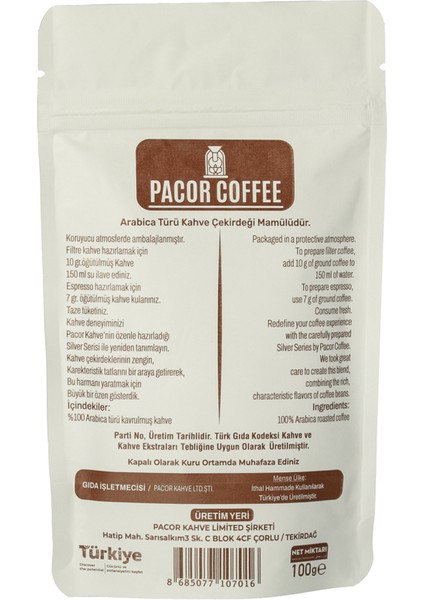 Sılver Serıes Öğütülmüş Kahve - 100GR fiyatları