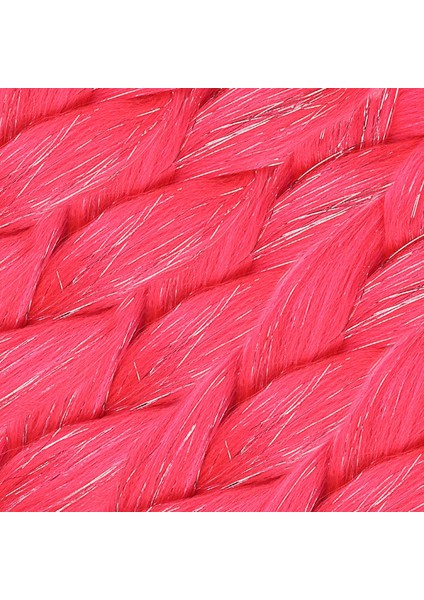 Simli Koyu Pembe Örgülük Saç 100 Gr. fiyatları