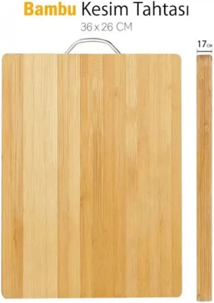 Metal Saplı Bambu Kesim Panosu