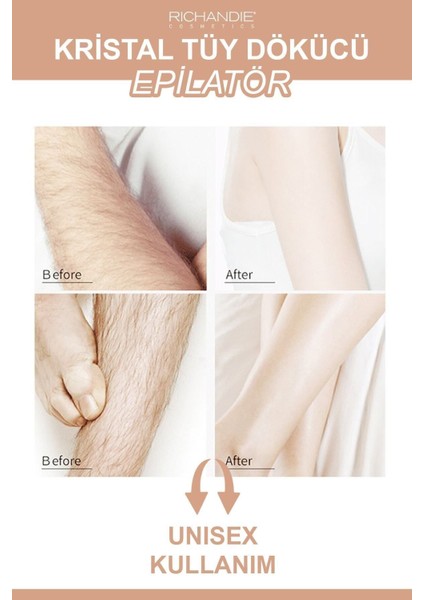 Kristal Epilasyon Aleti, Tüy Silici, Tüy Dökücü, Güçlü ve Etkili Epilatör fiyatları