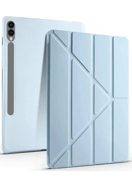 Samsung Galaxy X610 Tab S9 Fe Plus 12.4 Kılıf Kalemlikli Mars Tablet Kılıfı - Mavi