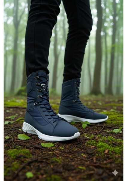 Verton Bağcıklı Günlük Erkek Outdoor Askeri Postal Bot Lacivert