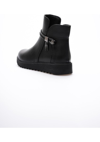 Kadın Deri Bot Fermuarlı Platin Detaylı Siyah Solvia fırsatları