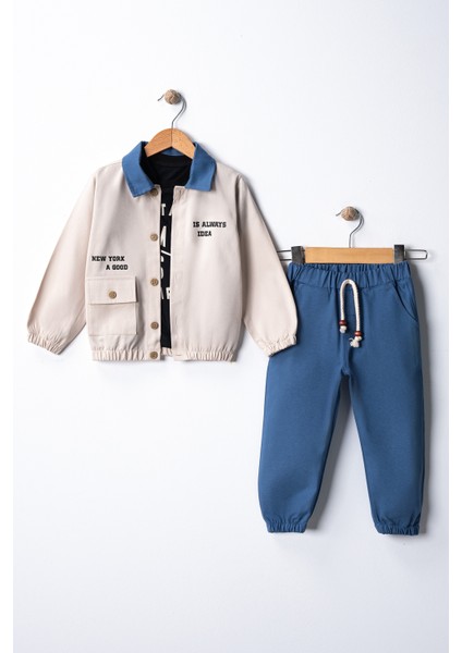 Erkek Çocuk Gabardin Ceket ve Jogger Pantolon 3'lü Takım Elbise fiyatları