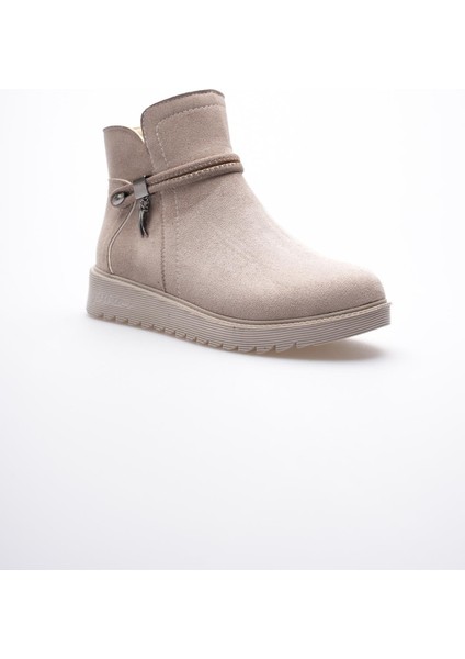 Kadın Süet Bot Fermuarlı Platin Detaylı Vizon Solvia fiyatları