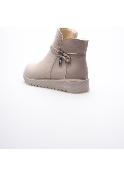 Kadın Süet Bot Fermuarlı Platin Detaylı Vizon Solvia fırsatları