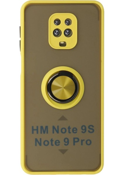 Xiaomi Redmi Note 9 Pro Kılıf Montreal Yüzüklü Silikon Kapak - Sarı