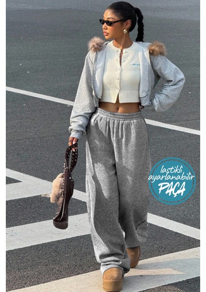 Erkek Kadın Bol Kesim Ayarlanabilir Paçalı Baggy Eşofman Altı Jogger