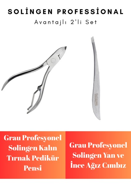 Paslanmaz Çelik Tırnak ve Ağız Bakım Seti, 2'li, Sağlam ve Kullanışlı