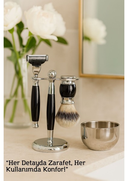 Şık ve Dayanıklı 304 Cerrahi Çelik Kemik Saplı Tıraş Seti
