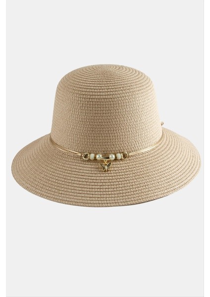 Sepetim Deniz Kabuğu Hasır Şapka-Siyah