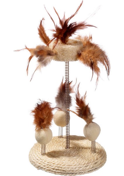 Karlıe Yaylı Kedi Oyuncağı 25X15CM Bej Sptgl