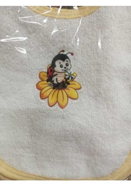 3’lü Bebek Mama Önlüğü Seti – Sarı Kenarlı Arı Desenli