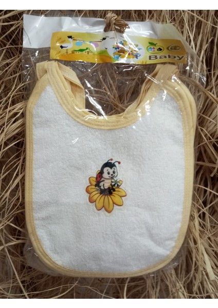 3’lü Bebek Mama Önlüğü Seti – Sarı Kenarlı Arı Desenli fiyatları