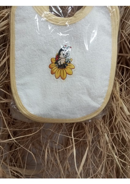 3’lü Bebek Mama Önlüğü Seti – Sarı Kenarlı Arı Desenli modelleri