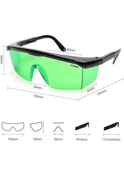 Yeşil Çizgi Lazer Izleme ve Epilasyon Gözlüğü, Siyah ve Yeşil Renk Seçenekleri modelleri